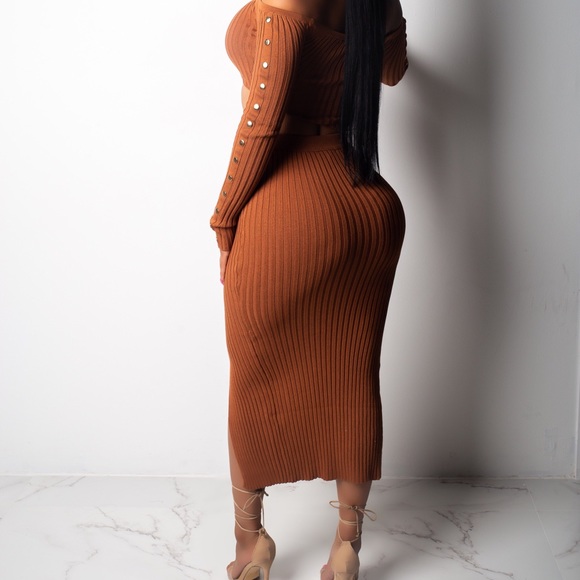 Large Left! Don’t Rush Me Skirt Set in BROWN - Picture 7 of 8